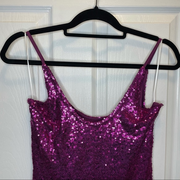 Fuchsia Pink Sequin Dress - Picture 2 of 9